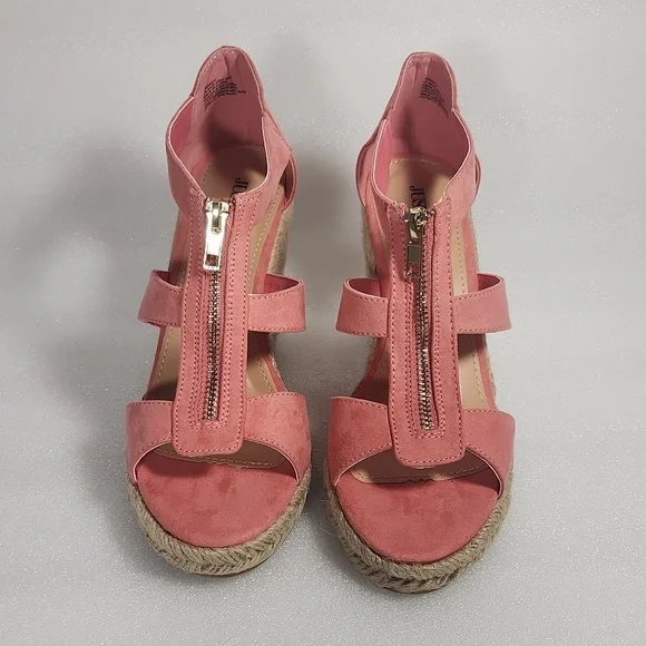Coral Wedge Sandals Just Fab "Karsey" New In Box size 8 Rope Heel - Picture 3 of 15